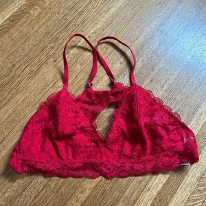 Gilly Hicks red lace bralette unlined xs